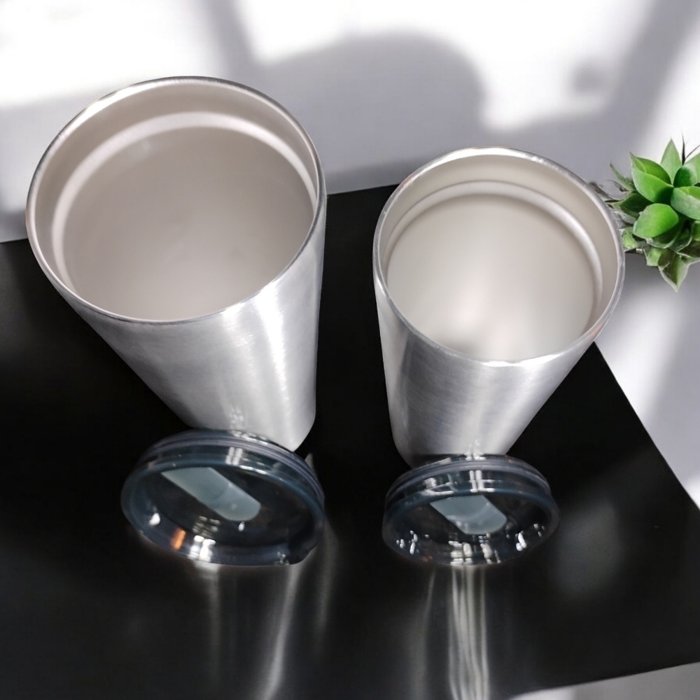 NEW (2) Slim Stainless Steel Tumblers. Double Walled Vacuum Insulated 32 & 22 OZ - Picture 2 of 10